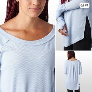 Free People We The Free Snowy Thermal Tunic - Pastel Blue Medium